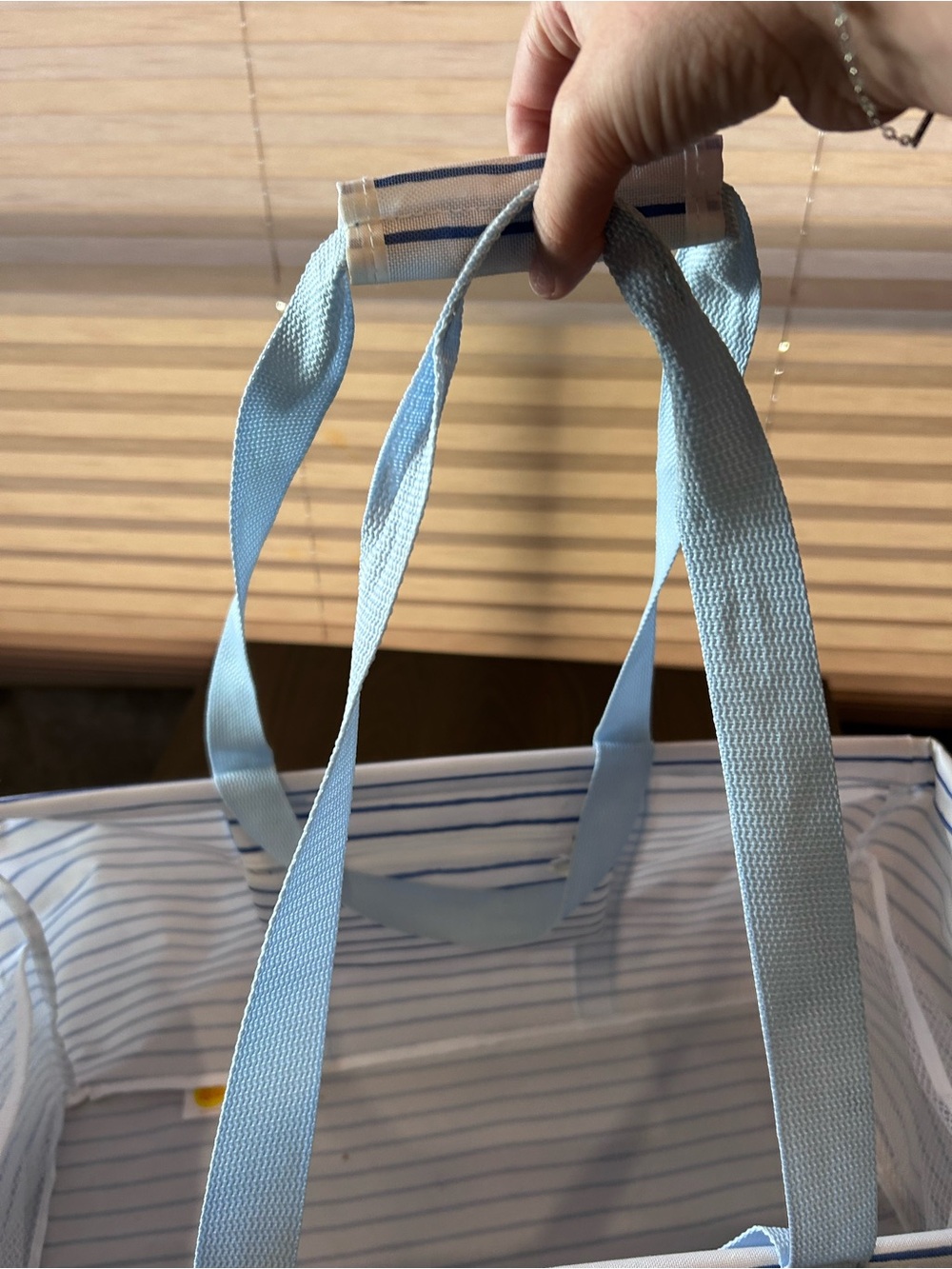 Target Blue and White Striped Tote Bag - Picture 4 of 6